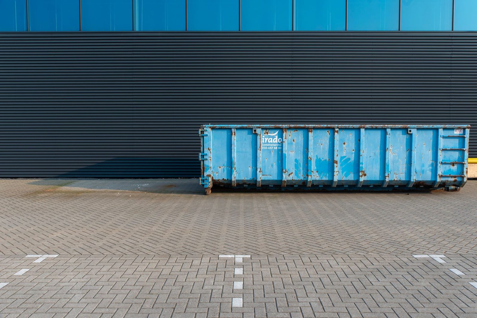 Roll-off container on a job in Jackson, Michigan